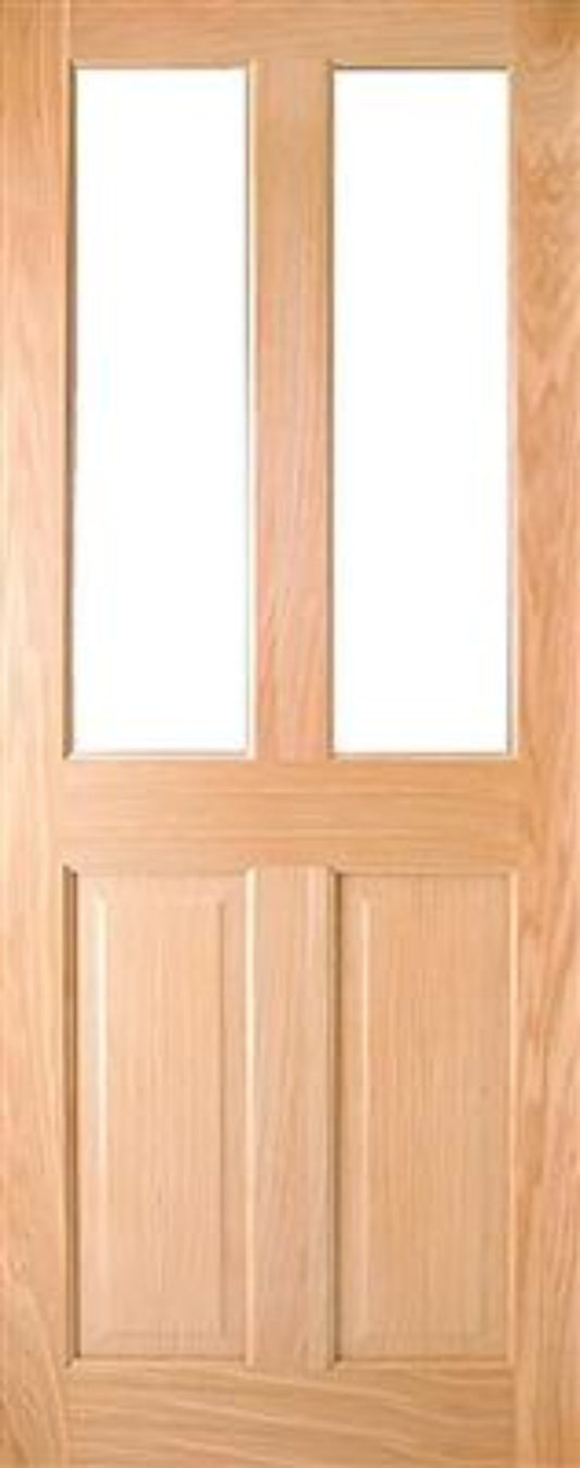 ADDISON PRE-FIN OAK 2-LITE UNGLAZED DOOR - Woodworkers.ie - 