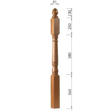 Achill Long Square Full Newel Post - Woodworkers.ie - 
