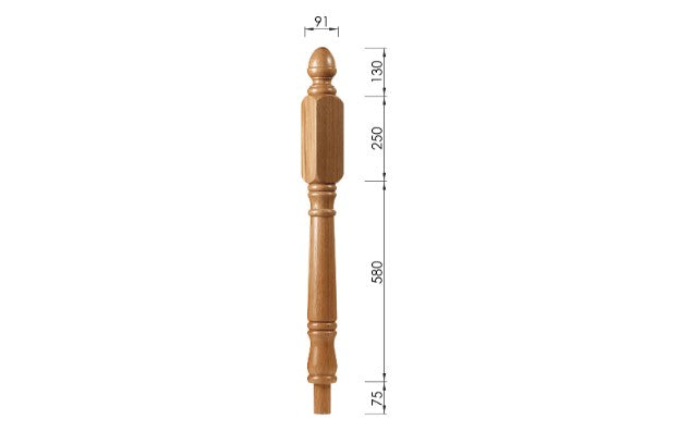 Achill Long Square Newel Post - Woodworkers.ie - 
