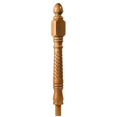 Achill Short Square Roped Newel Post - Woodworkers.ie - 