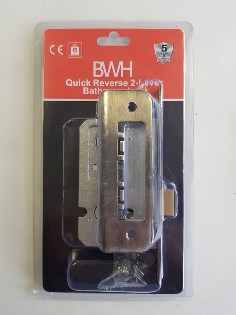 BATHROOM MORTICE LOCK BRASS 63MM BWS - Woodworkers.ie - 