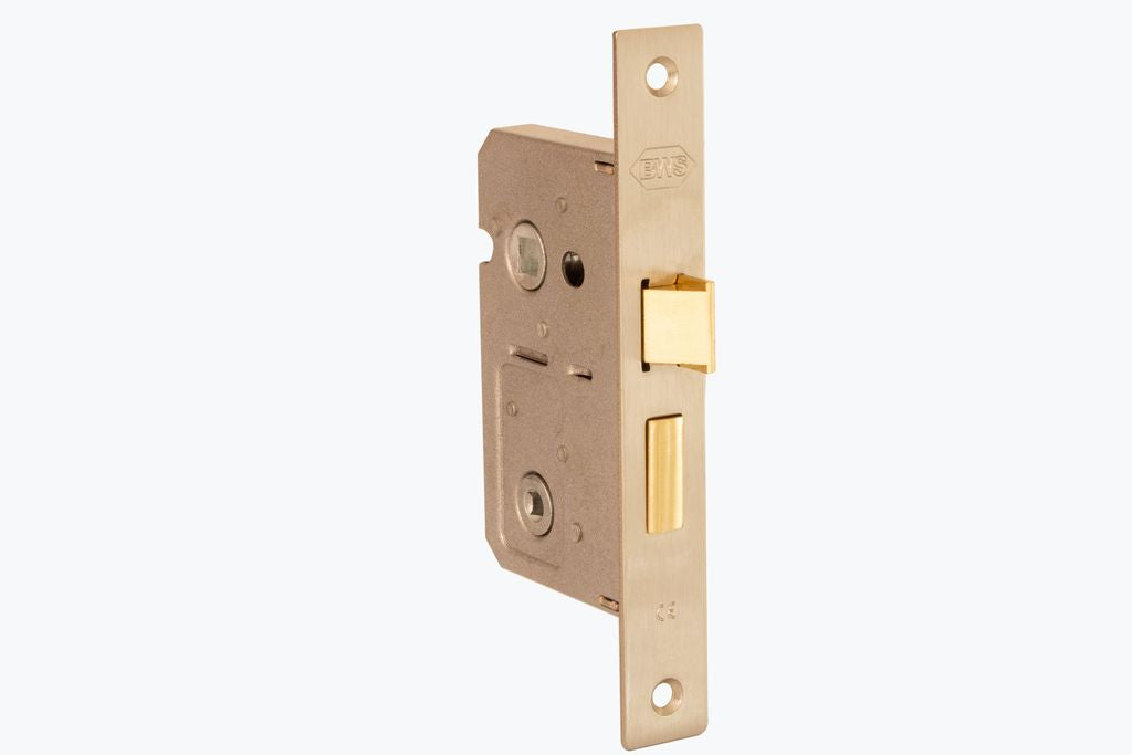 BATHROOM MORTICE LOCK BRASS 63MM BWS - Woodworkers.ie - 