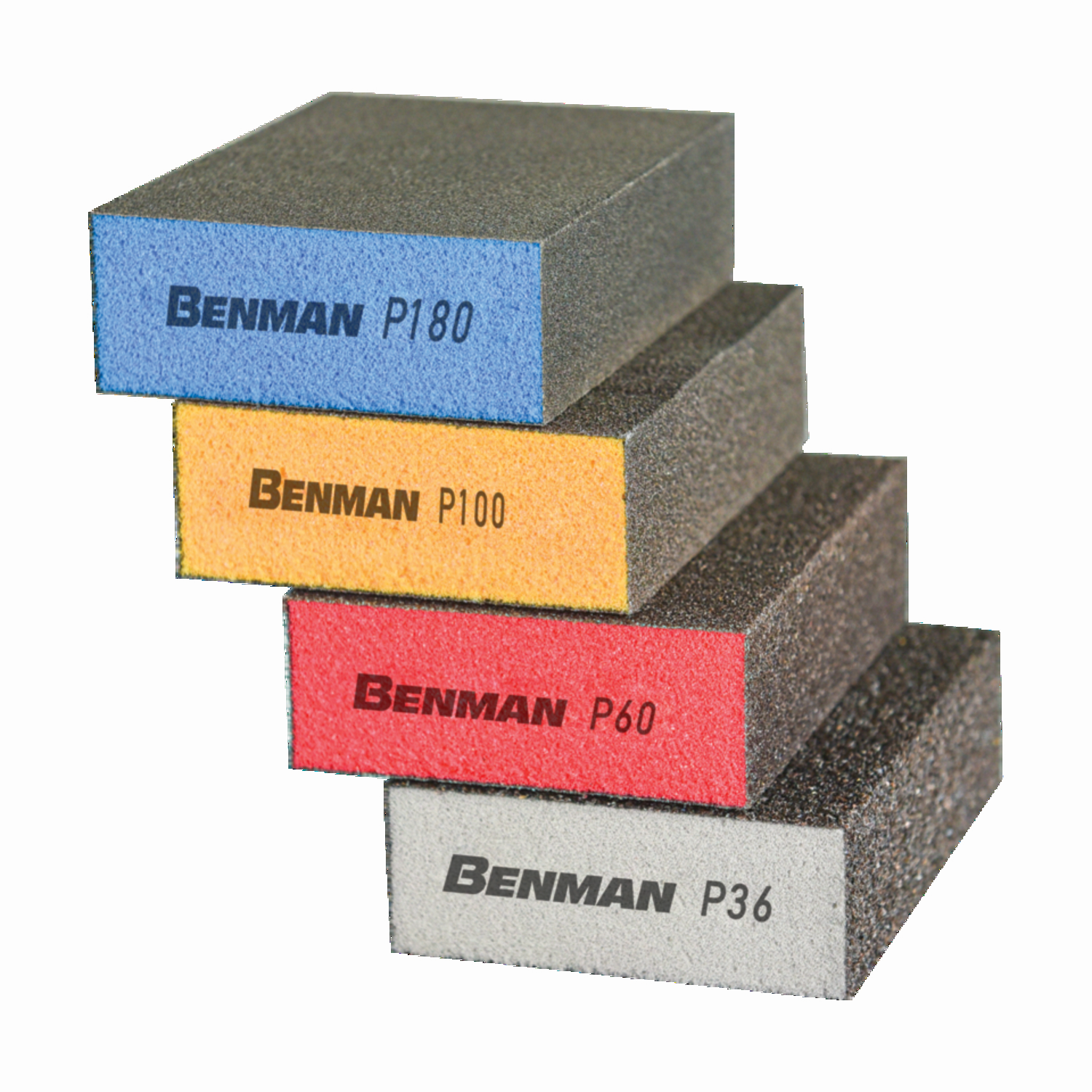 BENMAN 4 SIDED SANDING BLOCK P180 BLUE (100X68X25MM) - Woodworkers.ie - 