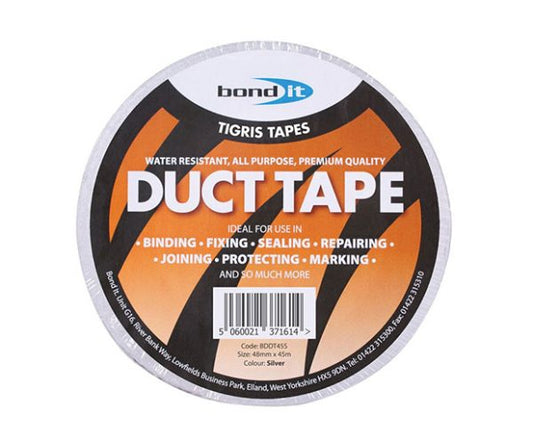BOND IT DUCT TAPE SILVER 48mm X 45m - Woodworkers.ie - 