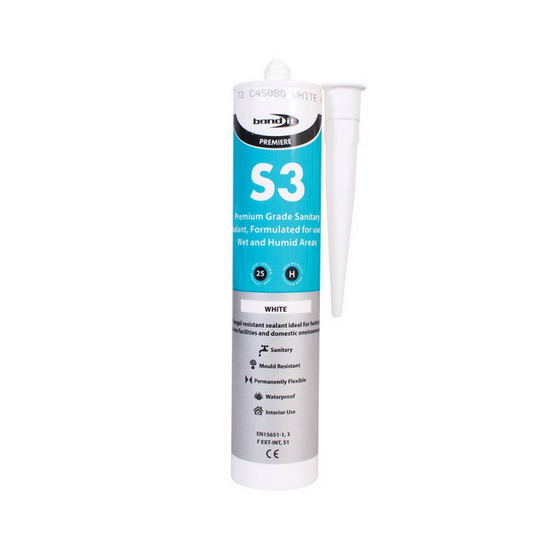 BOND IT SANITARY SILICONE WHITE - Woodworkers.ie - 