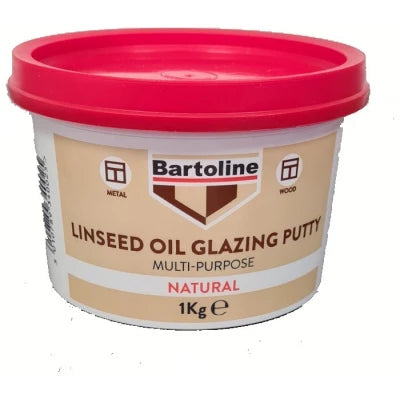 BARTOLINE LINSEED OIL GLAZING PUTTY 1KG NATURAL