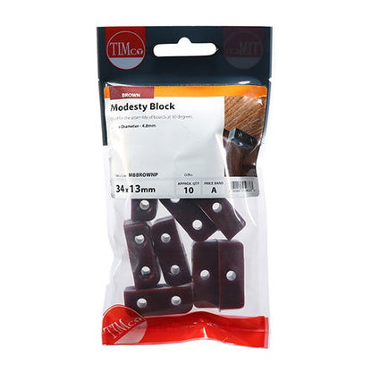 BROWN MODESTY BLOCKS PK10 - Woodworkers.ie - 