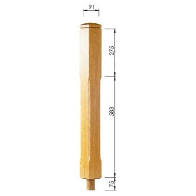 Boyne Chamfered Long Square Newel Post - Woodworkers.ie - 