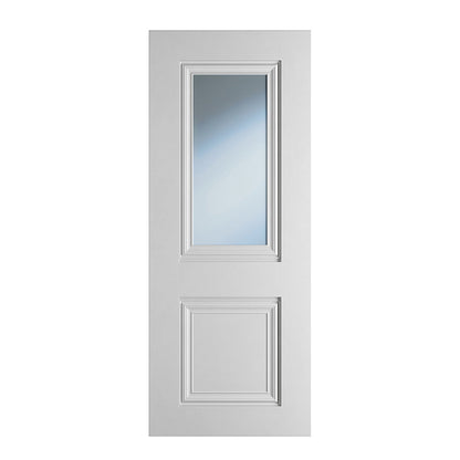 CAROLINA 2P CLEAR GLASS WHITE PRIMED DOOR - Woodworkers.ie - 