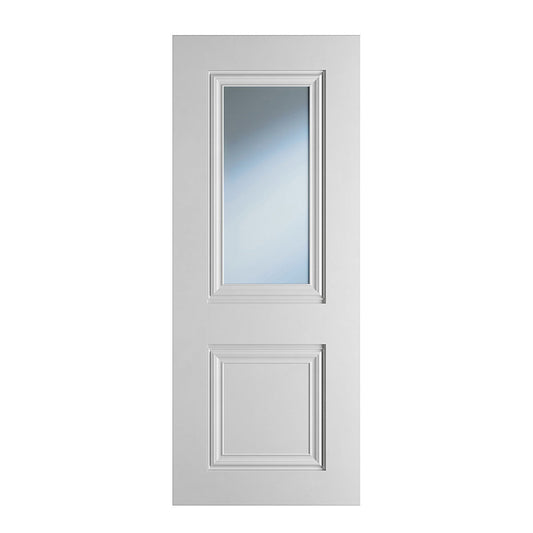 CAROLINA 2P CLEAR GLASS WHITE PRIMED DOOR - Woodworkers.ie - 