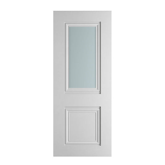 CAROLINA 2P OPAQUE GLASS WHITE PRIMED DOOR - Woodworkers.ie - 
