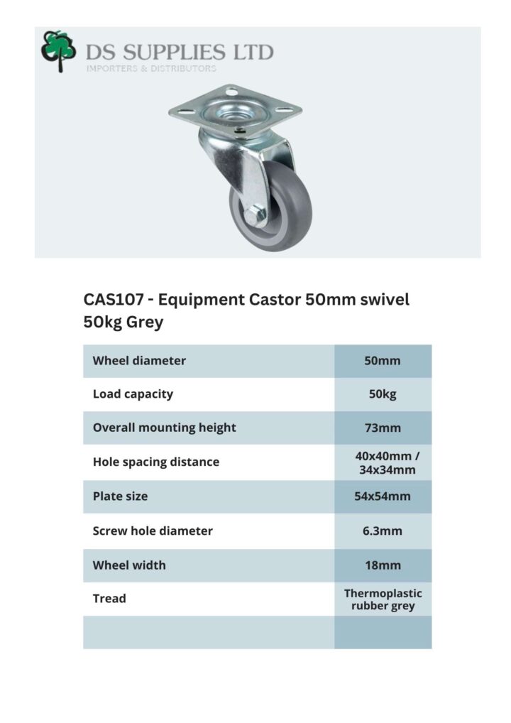 Equipment Castor 50mm swivel 50kg