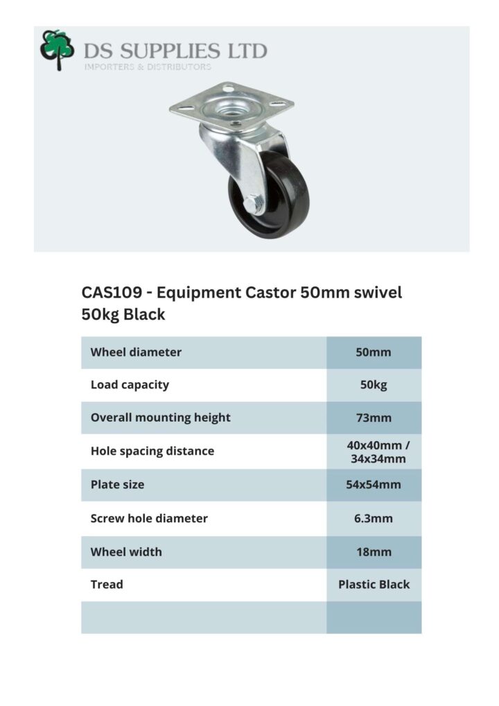 Equipment Castor 50mm swivel 50kg