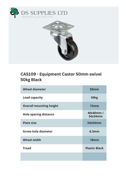 Equipment Castor 50mm swivel 50kg