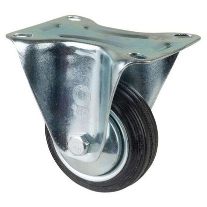 Transport Castor 80mm swivel, fixed, brake 50kg Rubber Black