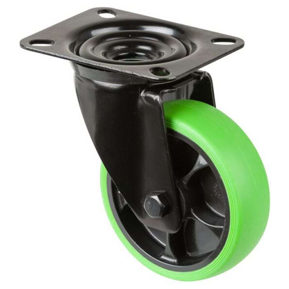 Transport Castor 100mm Swivel, Fixed, Brake 110kg Black / Green