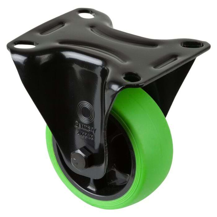 Transport Castor 100mm Swivel, Fixed, Brake 110kg Black / Green