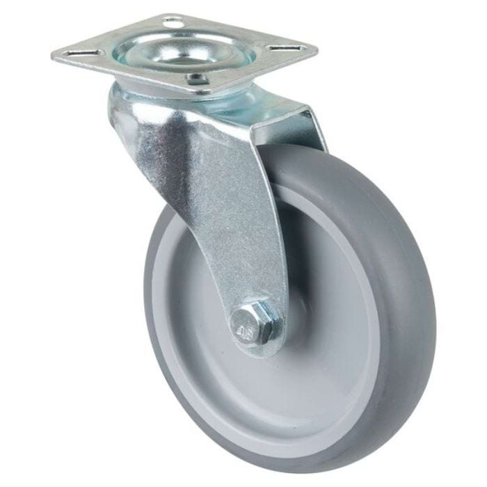 Equipment Castor 100mm Swivel, Fixed, Brake 70kg Grey
