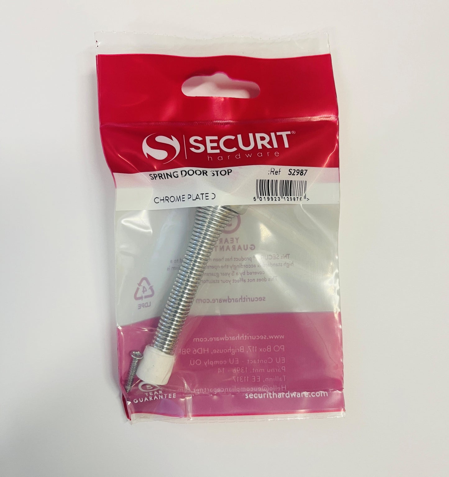 SPRING DOOR STOP CP 75MM