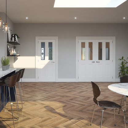 CLAREMONT PRIMED DOOR BEVELLLED GLAZED - Woodworkers.ie - 