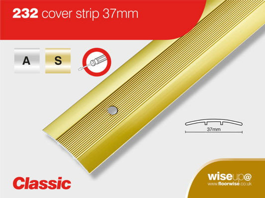 COVER STRIP  P/ALUM 37MM 2.7M - Woodworkers.ie - 