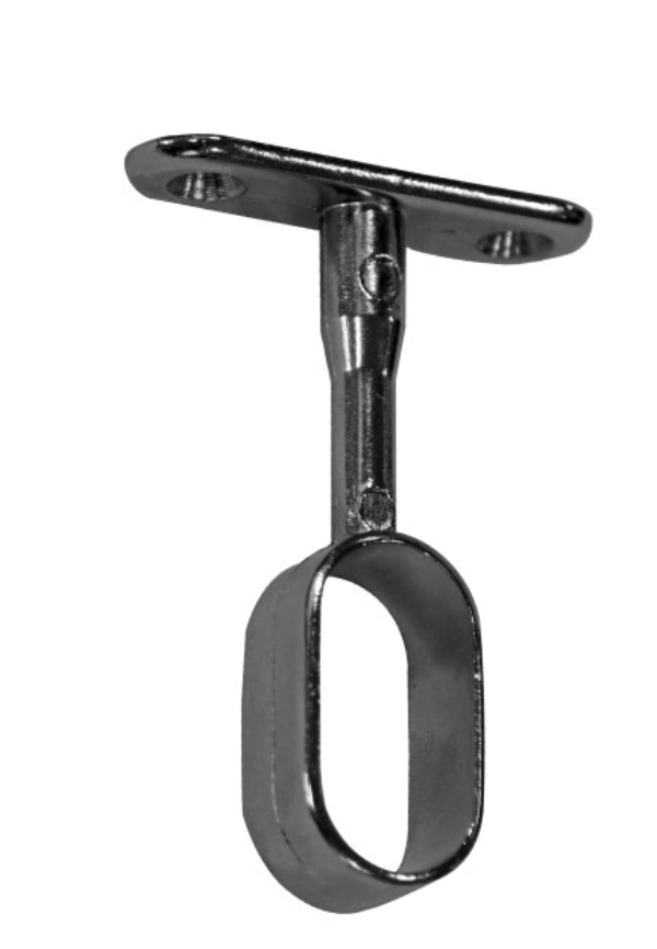 Chrome Oval Rail Centre Support Each 30 x 15 - Woodworkers.ie - 