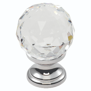 Crystal Cut Knob 35mm Ctc Chrome - Woodworkers.ie - 