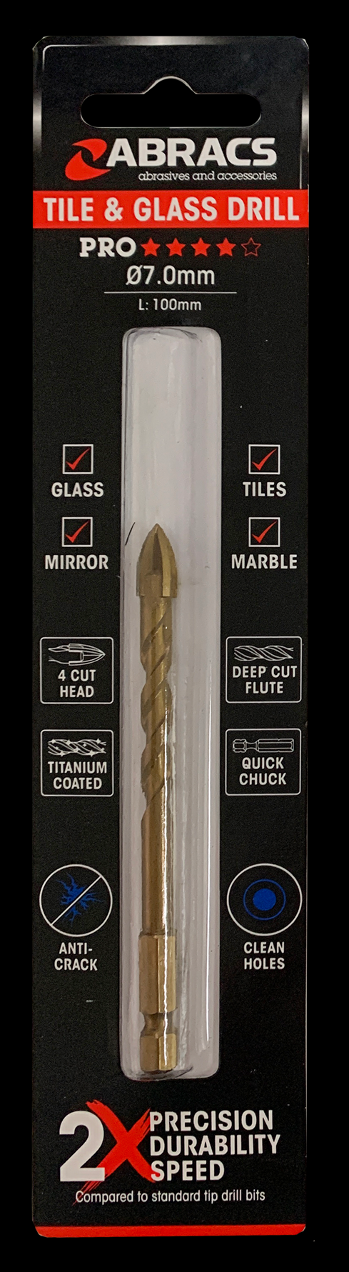 ABRACS 5MM GLASS  & TILE DRILL BIT (6 Variants Available )