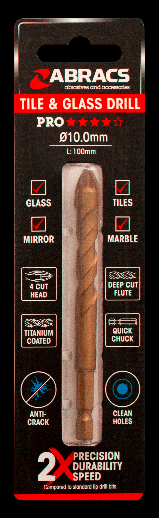 ABRACS 5MM GLASS  & TILE DRILL BIT (6 Variants Available )