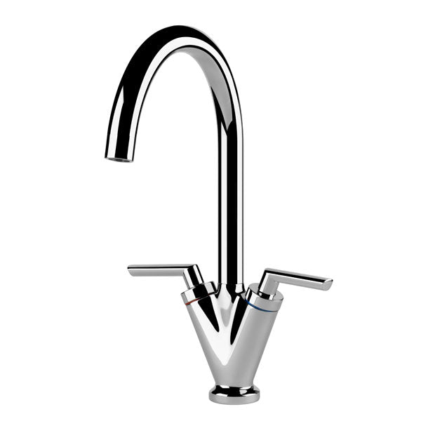 Deco  Quarter  Turn Chrome Monobloc Tap