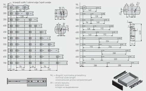 Double Extension Drawer Runner ( 10 Variants available)