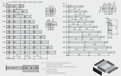 Double Extension Drawer Runner ( 10 Variants available)