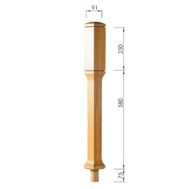 Dublin Long Square Newel Post - Woodworkers.ie - 