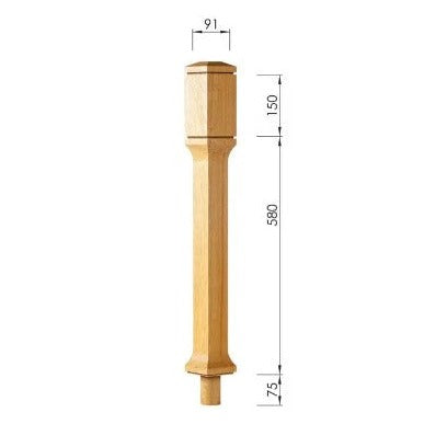 Dublin Short Square Newel Post - Woodworkers.ie - 
