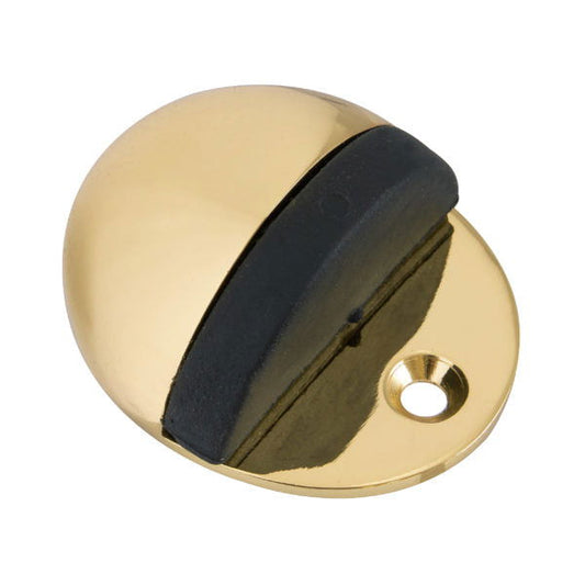 ECLIPSE OVAL SHIELED DOOR STOP BRASS - Woodworkers.ie - 