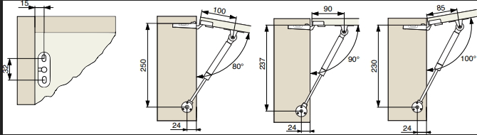 NV22 LIFT-UP PISTON L245MM 100N AUTOMATIC