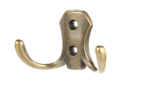PATINATED BRONZE  DOUBLE SMALL COAT  HOOK