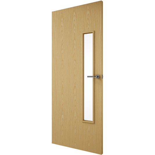 FLUSH OAK VENEER MATCH FD30 18G GLAZED - Woodworkers.ie - 