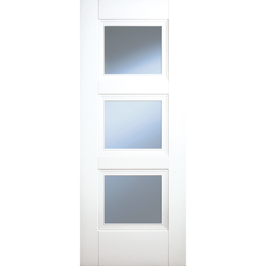 FRANKLIN WHITE PRIMED 3P CLEAR GLAZE DOOR - Woodworkers.ie - 