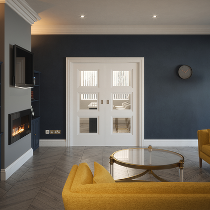 FRANKLIN WHITE PRIMED 3P CLEAR GLAZE DOOR - Woodworkers.ie - 