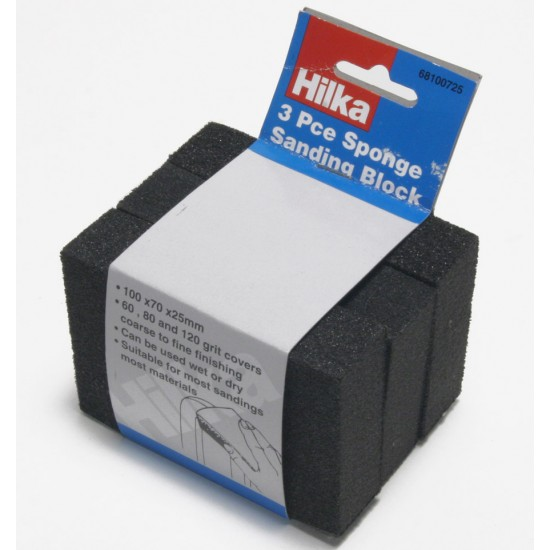 HILKA SPONGE SANDING BLOCK 3PK
