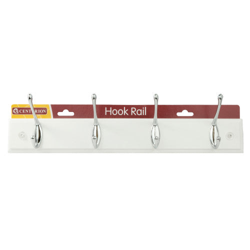 CENTURION CHROME HAT & COAT RAIL WHITE