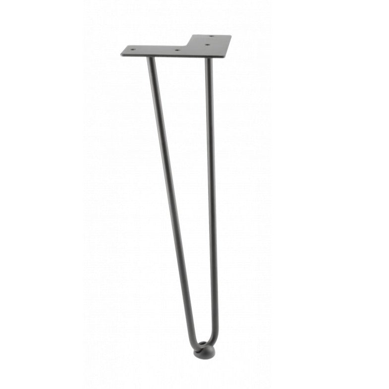 Hairpin Leg Black 406mm (2 Bar Type  Type 12mm)  Price  Each - Woodworkers.ie - 