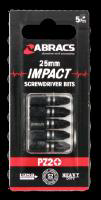 ABRACS PZ2 IMPACT SCREWDRIVER BIT 25mm 5PK