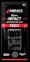 ABRACS PZ2 IMPACT SCREWDRIVER BIT 50mm 5PK