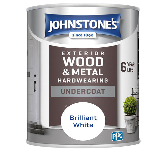 JOHNSTONE'S EXTERIOR 750ML WHITE UNDERCOAT - Woodworkers.ie - 