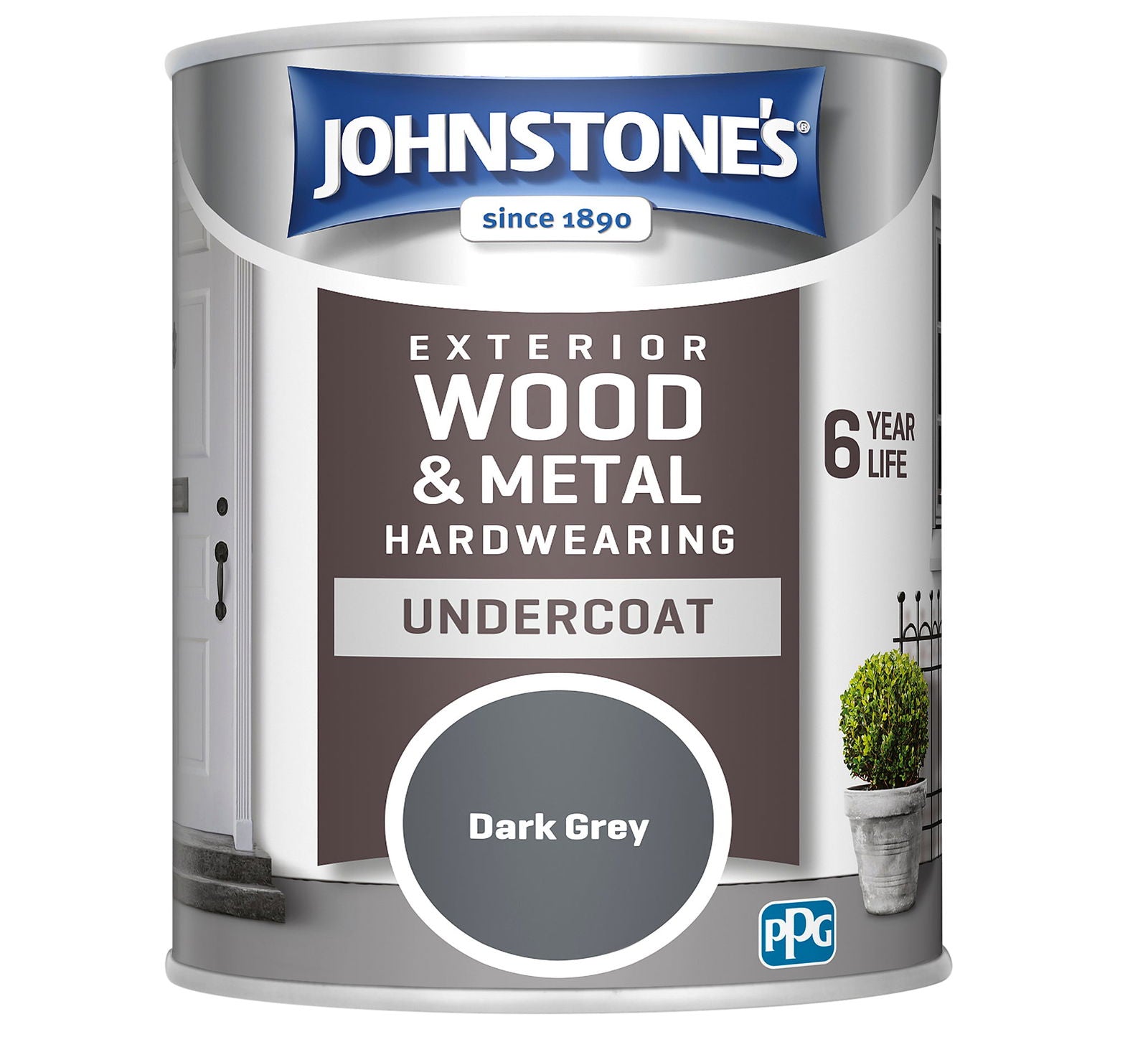 JOHNSTONE'S EXTERIOR UNDERCOAT DARK GREY 750ML - Woodworkers.ie - 