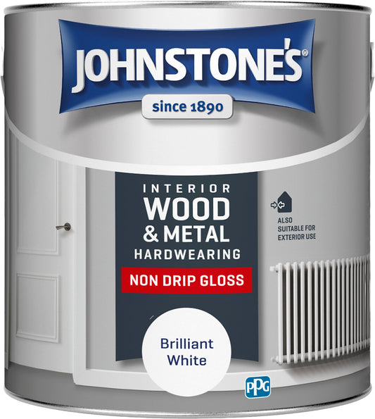 JOHNSTONE'S HARDWEARING NON DRIP GLOSS 2.5LT - Woodworkers.ie - 