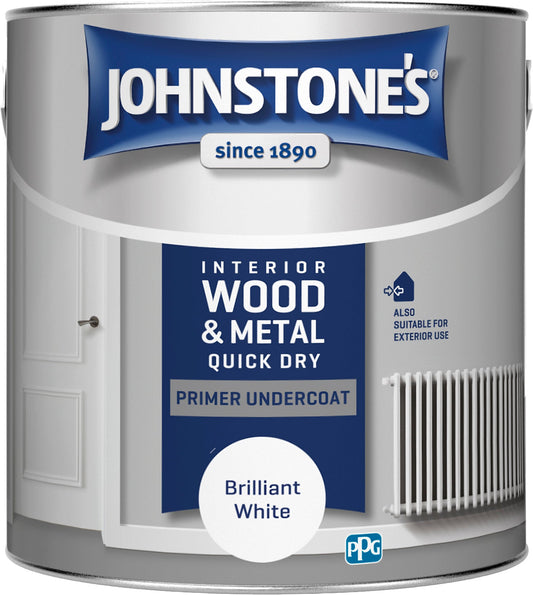 JOHNSTONE'S WHITE QUICK DRY UNDERCOAT 2.5LT - Woodworkers.ie - 