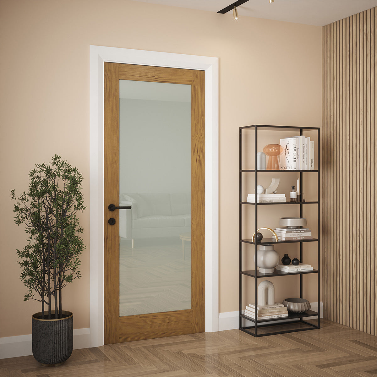RUSHMORE LAMSAFE GLAZED OAK DOOR PRE-FINISHED
